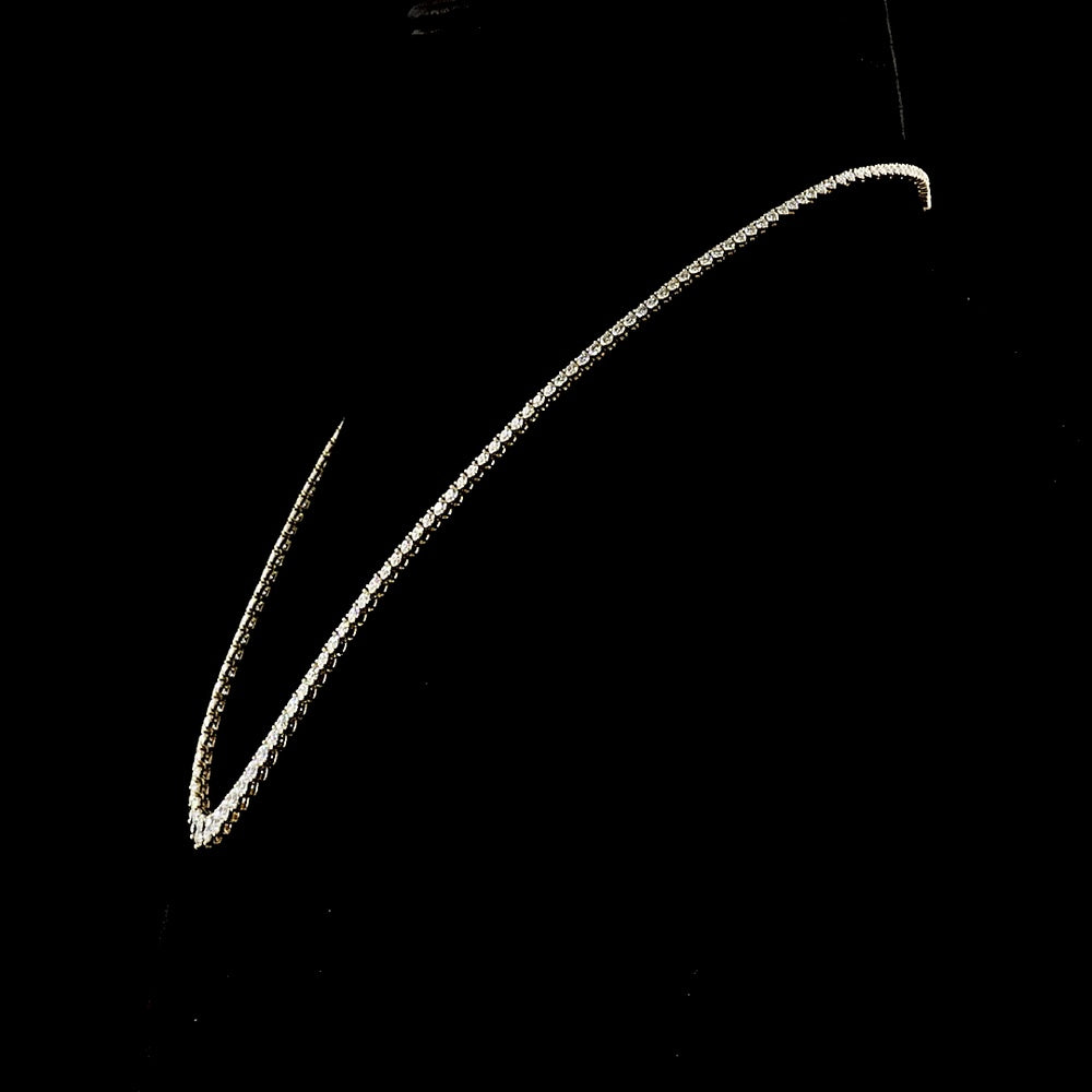 14K Yellow Gold 17" Riviera Necklace with Graduating Round Lab Diamonds - 11.77 Carats Total Diamond Weight - Covaloro Fine Jewelry