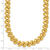 14K Yellow Gold 17" San Marco Necklace with Polished 10mm Links by 0