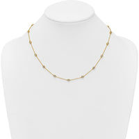 14K Yellow Gold 17-Station Necklace with Bezel-Set Diamonds - 1.00 Carat Total Diamond Weight by Oro Pregiato