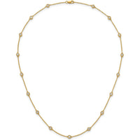 14K Yellow Gold 17-Station Necklace with Bezel-Set Diamonds - 1.00 Carat Total Diamond Weight by Oro Pregiato