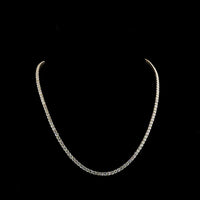 14K Yellow Gold 17" Tennis Necklace with 103 Prong Set Round Lab Grown Diamonds - 10.59 Carat Total Diamond Weight - Covaloro Fine Jewelry