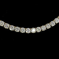 14K Yellow Gold 17" Tennis Necklace with 103 Prong Set Round Lab Grown Diamonds - 10.59 Carat Total Diamond Weight - Covaloro Fine Jewelry
