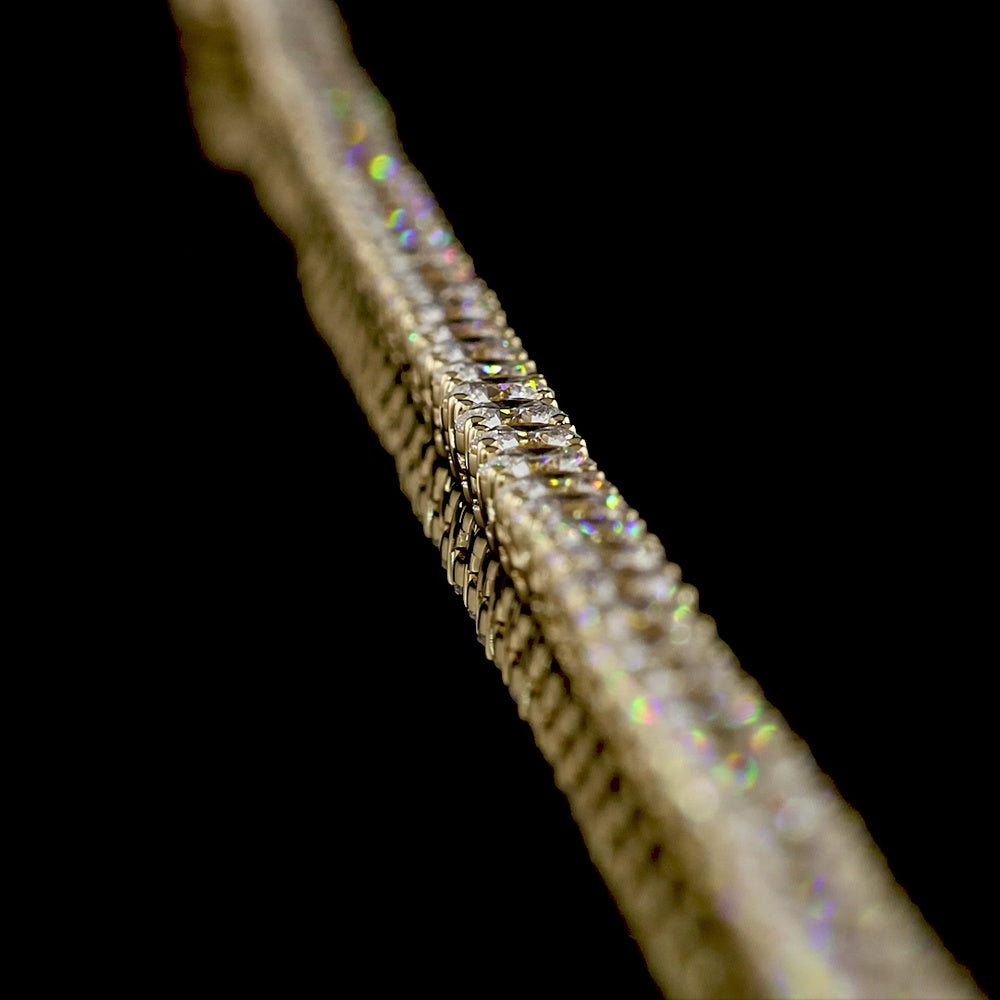 14K Yellow Gold 17" Tennis Necklace with 103 Prong Set Round Lab Grown Diamonds - 10.59 Carat Total Diamond Weight - Covaloro Fine Jewelry