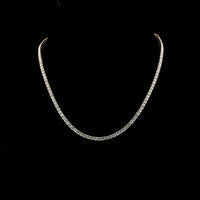 14K Yellow Gold 17" Tennis Necklace with 12.51 Carats of Round Lab Grown Diamonds in E-F VS1 Color and Clarity - Covaloro Fine Jewelry