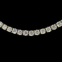 14K Yellow Gold 17" Tennis Necklace with 12.51 Carats of Round Lab Grown Diamonds in E-F VS1 Color and Clarity - Covaloro Fine Jewelry