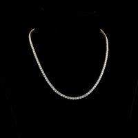 14K Yellow Gold 17" Tennis Necklace with 128 Round Brilliant Cut Lab Diamonds - E-F VS Clarity, 12.41 Carat Total Weight - Covaloro Fine Jewelry