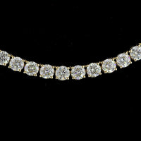 14K Yellow Gold 17" Tennis Necklace with 128 Round Brilliant Cut Lab Diamonds - E-F VS Clarity, 12.41 Carat Total Weight - Covaloro Fine Jewelry
