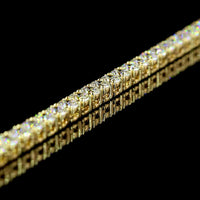 14K Yellow Gold 17" Tennis Necklace with 128 Round Brilliant Cut Lab Diamonds - E-F VS Clarity, 12.41 Carat Total Weight - Covaloro Fine Jewelry