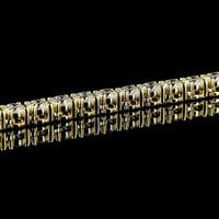 14K Yellow Gold 17" Tennis Necklace with 128 Round Brilliant Cut Lab Diamonds - E-F VS Clarity, 12.41 Carat Total Weight - Covaloro Fine Jewelry