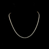 14K Yellow Gold 17" Tennis Necklace with 156 Round Lab Diamonds - 7.94 Carats Total Weight, E-F Color VS1 Clarity - Covaloro Fine Jewelry