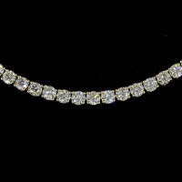 14K Yellow Gold 17" Tennis Necklace with 156 Round Lab Diamonds - 7.94 Carats Total Weight, E-F Color VS1 Clarity - Covaloro Fine Jewelry