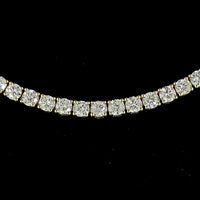 14K Yellow Gold 17" Tennis Necklace with 177 Round Brilliant Cut Lab Diamonds - 7.06 Carat Total Diamond Weight, E-F Color VS1 Clarity - Covaloro Fine Jewelry