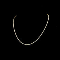 14K Yellow Gold 17" Tennis Necklace with 196 Round Brilliant Cut Lab Grown Diamonds - 5.52 Carat Total Weight E-F VS - Covaloro Fine Jewelry