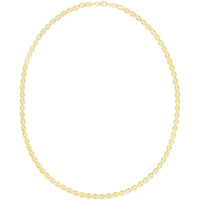 14K Yellow Gold 17" Textured Puffed Oval Link Chain with Lobster Clasp by Orozza Fine Jewelry