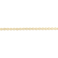 14K Yellow Gold 17" Textured Puffed Oval Link Chain with Lobster Clasp by Orozza Fine Jewelry