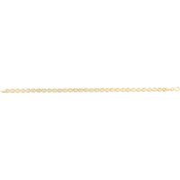 14K Yellow Gold 17" Textured Puffed Oval Link Chain with Lobster Clasp by Orozza Fine Jewelry