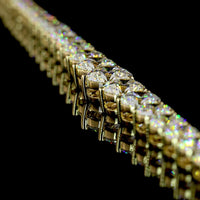 14K Yellow Gold 173-Stone Graduated Riviera Necklace with Round Brilliant Cut Lab Diamonds - 10.23 Carats Total Diamond Weight - Covaloro Fine Jewelry