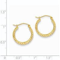 14K Yellow Gold 17mm Diamond-Cut Hollow Hoop Earrings by 0