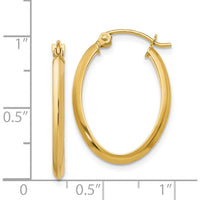 14K Yellow Gold 17mm Polished Oval Hoop Earrings by 0