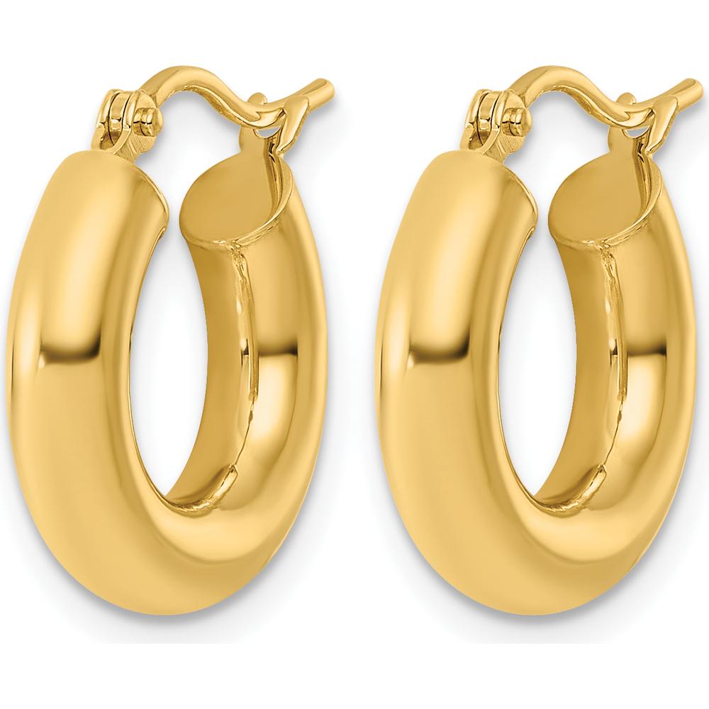 14K Yellow Gold 17mm Polished Tube Hoop Earrings by 0
