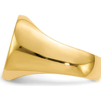 14K Yellow Gold 17x16mm Men's Signet Ring with Satin Finish and Tapered Band by 0