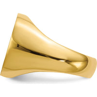 14K Yellow Gold 17x17mm Closed Back Men's Signet Ring - Polished & Satin Finish by 0