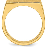 14K Yellow Gold 18.0x10.5mm Satin and Polished Men's Signet Ring by 0