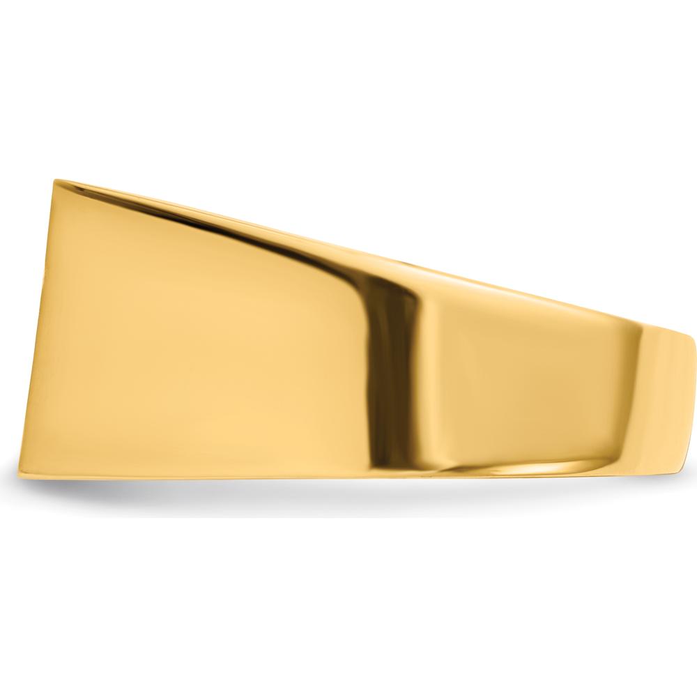 14K Yellow Gold 18.0x10.5mm Satin and Polished Men's Signet Ring by 0