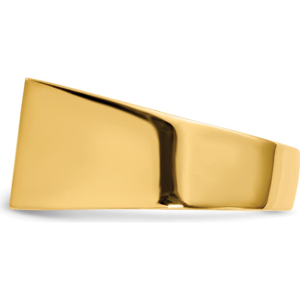 14K Yellow Gold 18.0x11.0mm Brushed and Polished Open Back Men's Signet Ring by 0