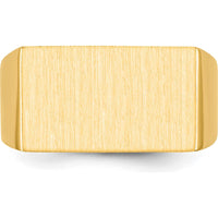 14K Yellow Gold 18.0x11.0mm Brushed and Polished Open Back Men's Signet Ring by 0
