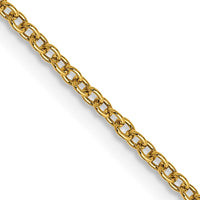 14K Yellow Gold 18" 1.4mm Round Open Wide Link Cable Chain with Lobster Clasp by Oro Pregiato