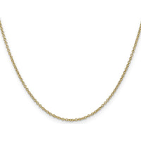 14K Yellow Gold 18" 1.4mm Round Open Wide Link Cable Chain with Lobster Clasp by Oro Pregiato