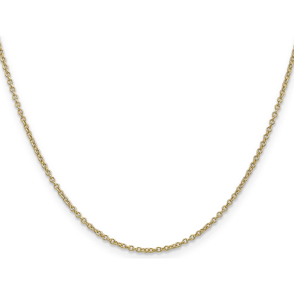 14K Yellow Gold 18" 1.4mm Round Open Wide Link Cable Chain with Lobster Clasp by Oro Pregiato