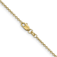 14K Yellow Gold 18" 1.4mm Round Open Wide Link Cable Chain with Lobster Clasp by Oro Pregiato