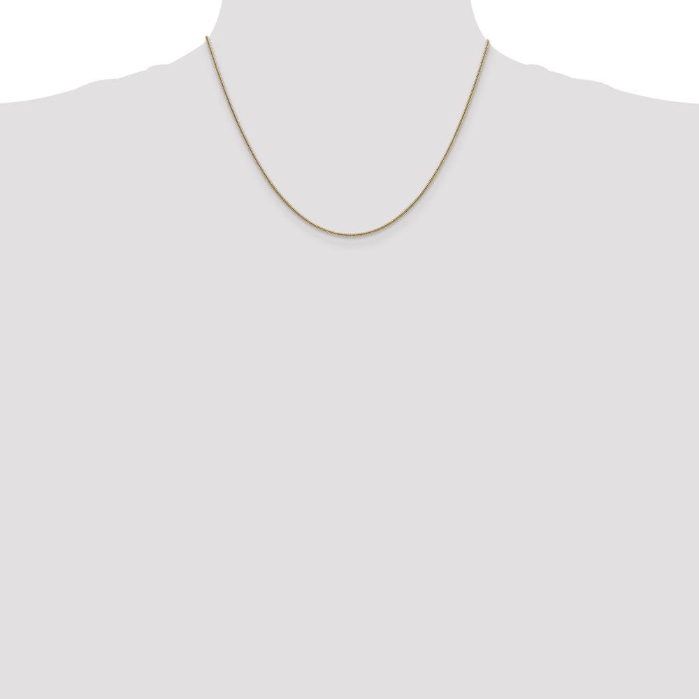 14K Yellow Gold 18" 1.4mm Round Snake Chain with Lobster Clasp by 0