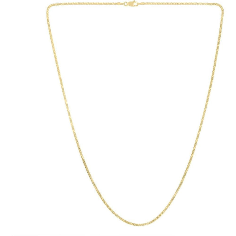 14K Yellow Gold 18" 1.65mm Polished Popcorn Chain Necklace by Orozza Fine Jewelry