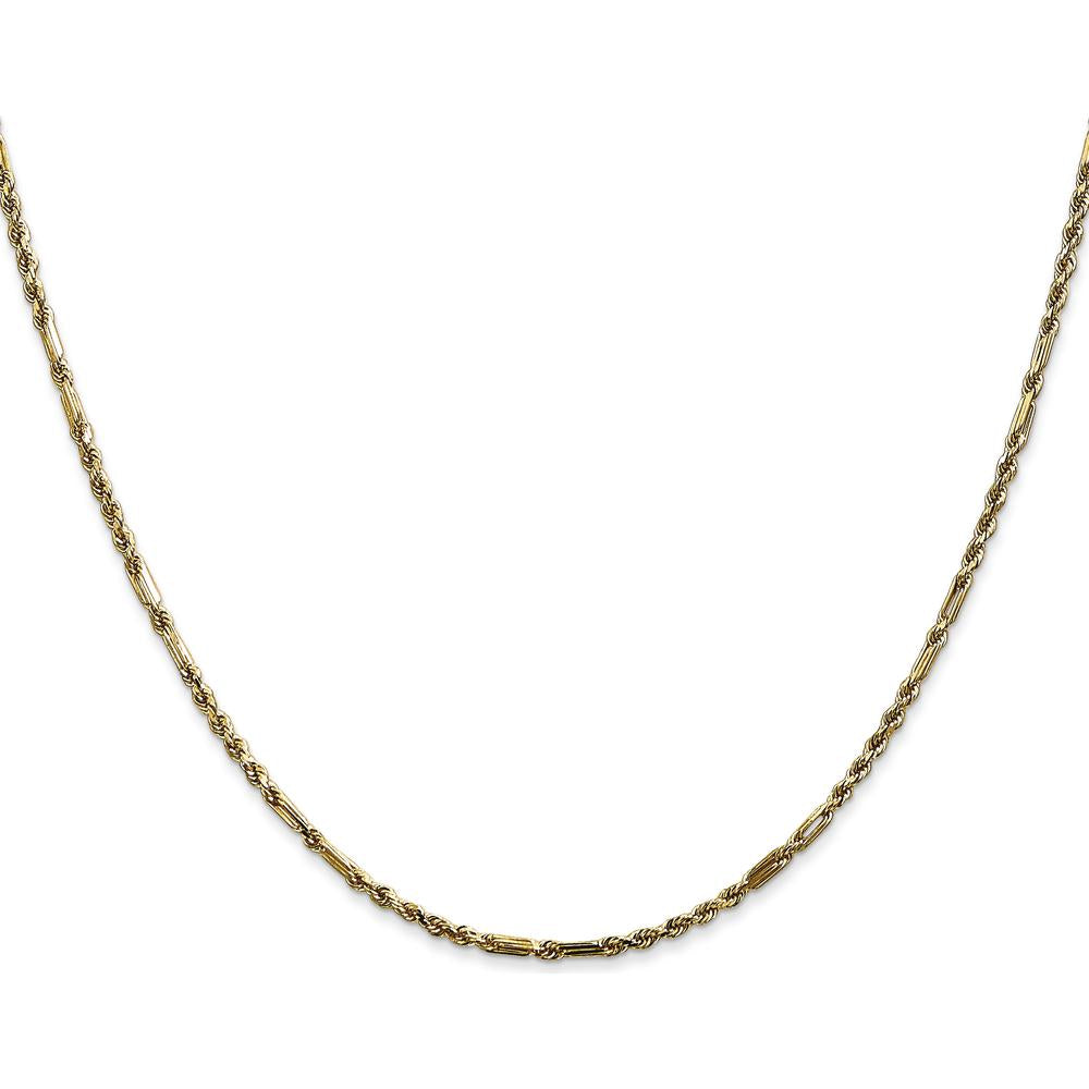 14K Yellow Gold 18" 1.8mm Diamond-Cut Milano Rope Chain with Lobster Clasp by Oro Pregiato
