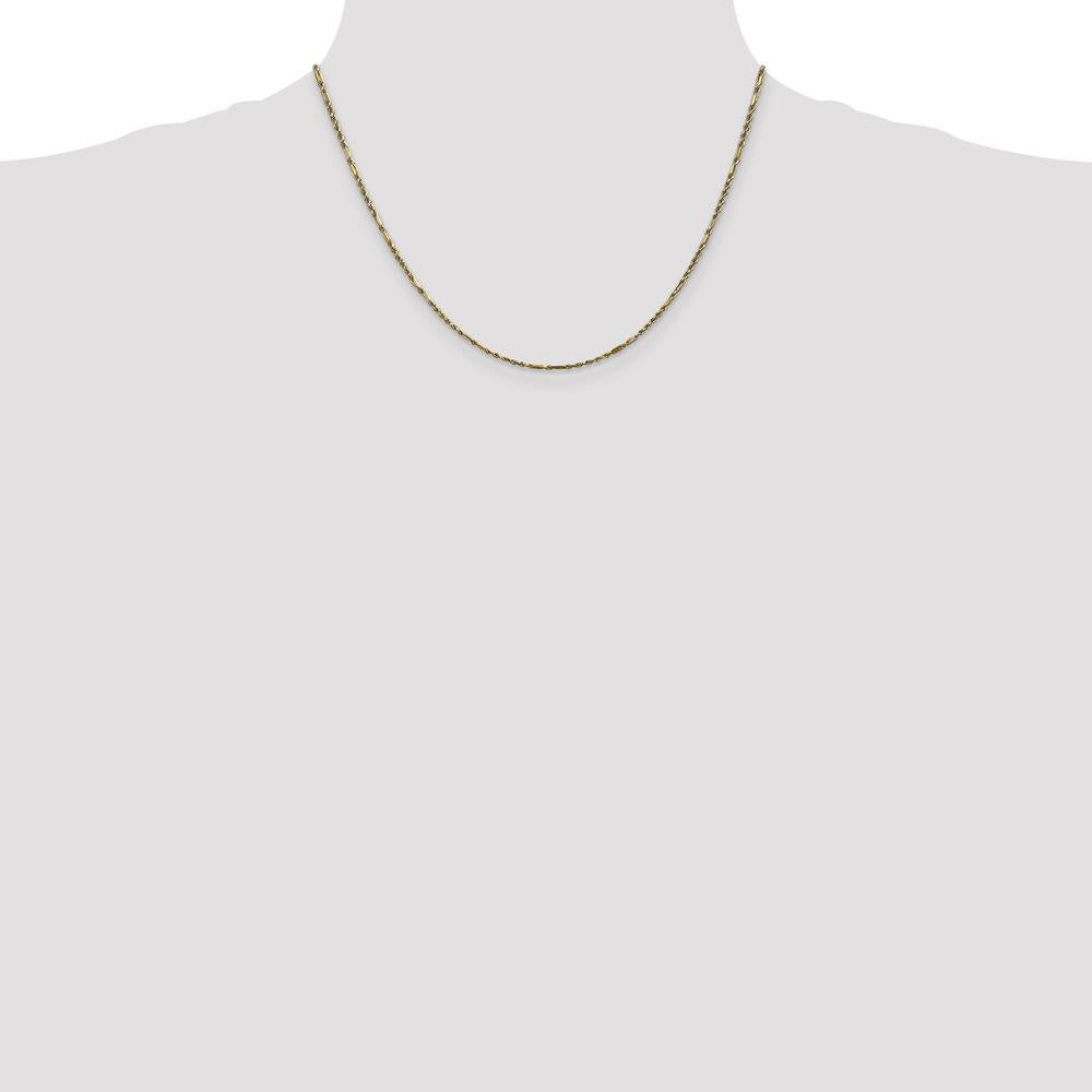 14K Yellow Gold 18" 1.8mm Diamond-Cut Milano Rope Chain with Lobster Clasp by Oro Pregiato