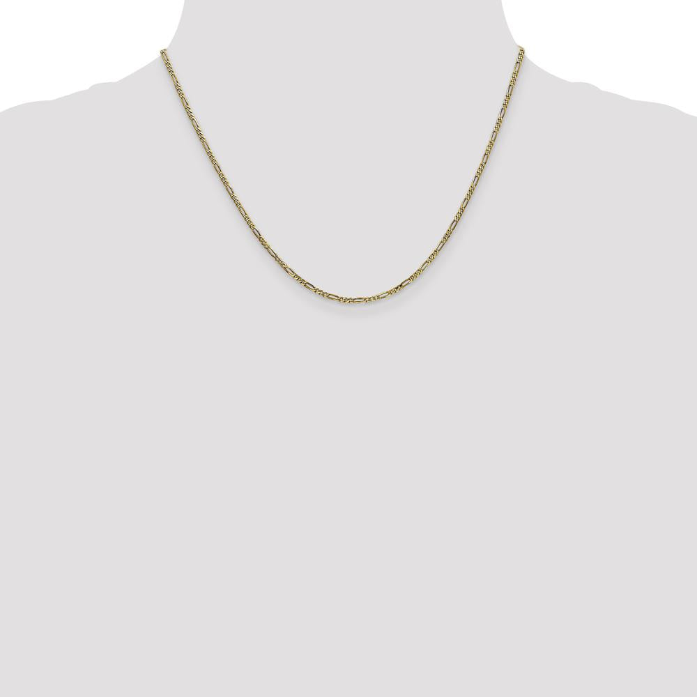 14K Yellow Gold 18" 1.8mm Flat Figaro Chain with Lobster Clasp by Oro Pregiato