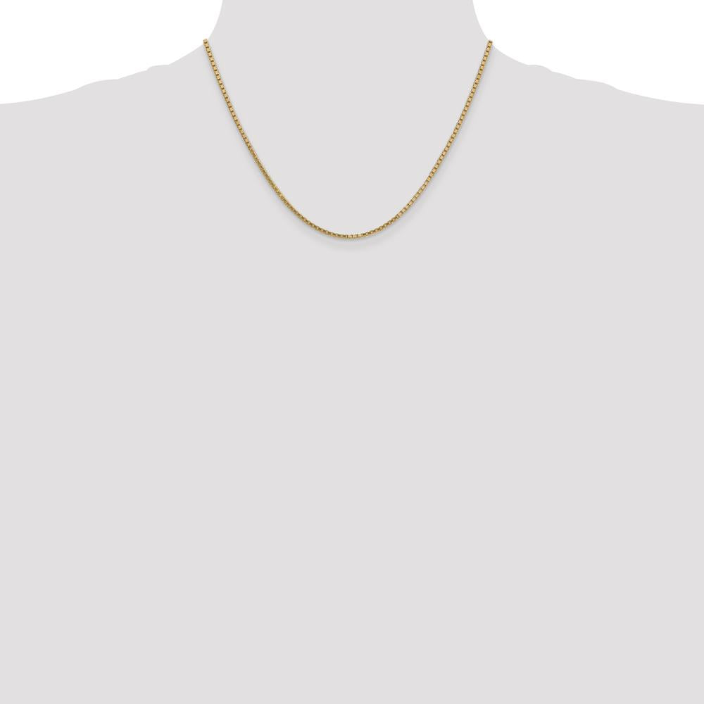 14K Yellow Gold 18" 1.9mm Box Chain Necklace with Lobster Clasp by Oro Pregiato