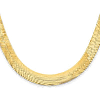 14K Yellow Gold 18" 10mm Polished Herringbone Chain Necklace with Lobster Clasp by 0