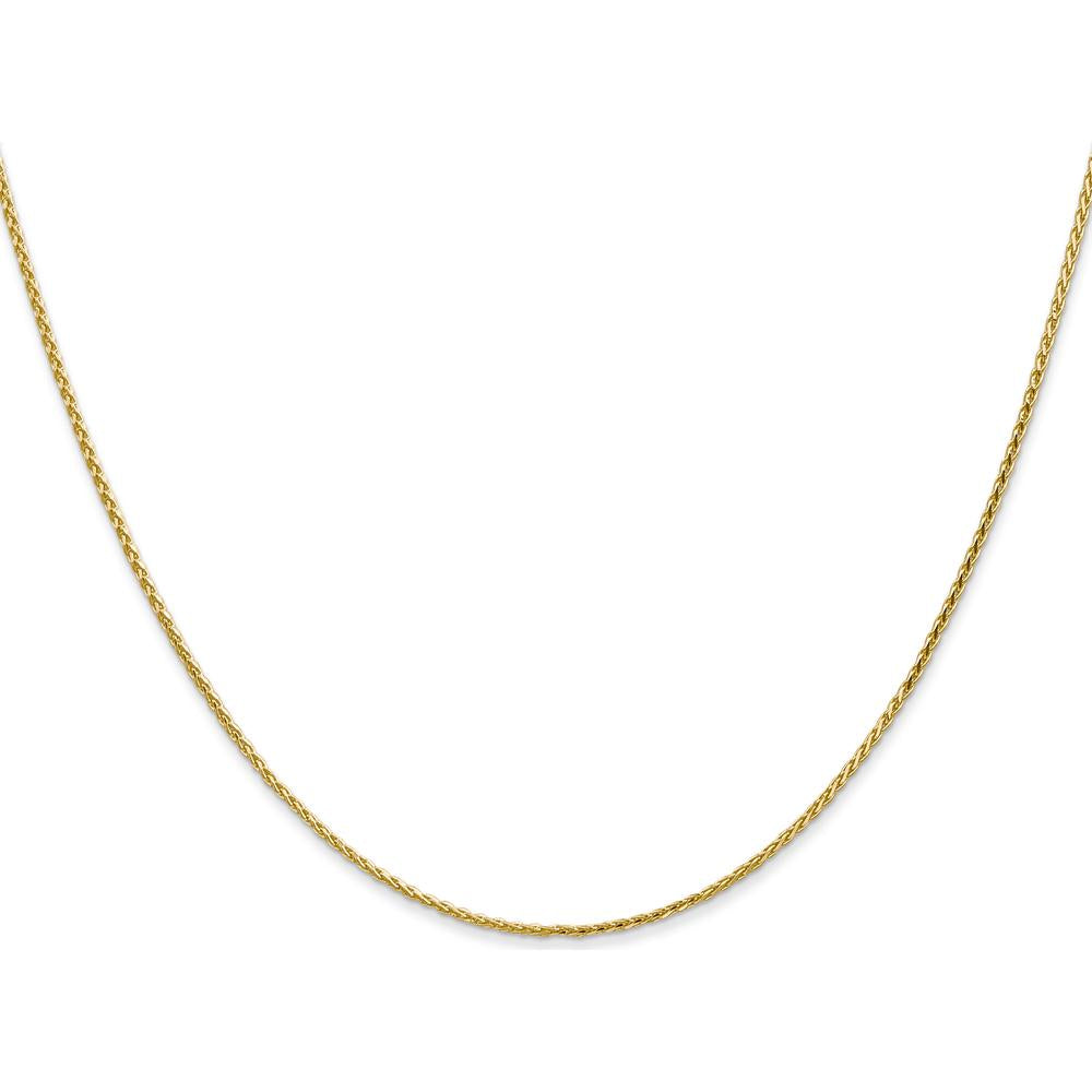 14K Yellow Gold 18" 1mm Diamond-Cut Parisian Wheat Chain with Lobster Clasp by Oro Pregiato
