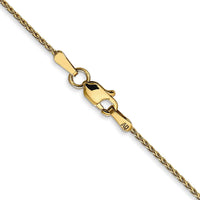 14K Yellow Gold 18" 1mm Diamond-Cut Parisian Wheat Chain with Lobster Clasp by Oro Pregiato