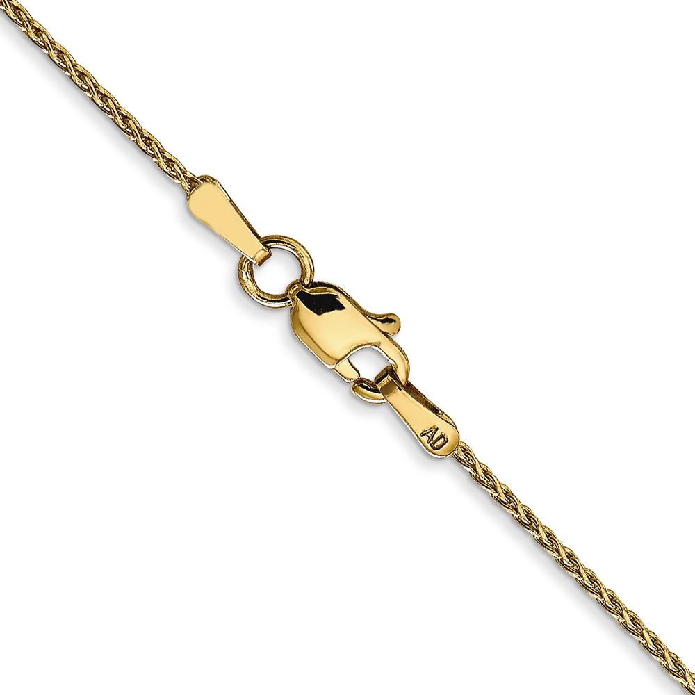 14K Yellow Gold 18" 1mm Diamond-Cut Parisian Wheat Chain with Lobster Clasp by Oro Pregiato