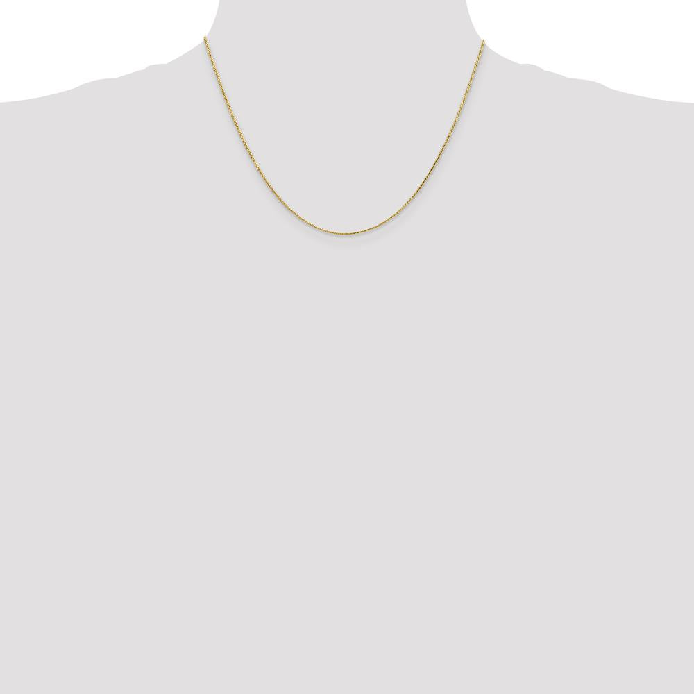 14K Yellow Gold 18" 1mm Diamond-Cut Parisian Wheat Chain with Lobster Clasp by Oro Pregiato