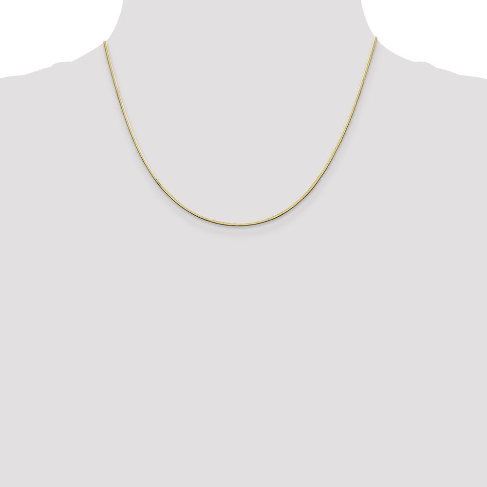 14K Yellow Gold 18" 1mm Octagonal Snake Chain with Lobster Clasp by Oro Pregiato