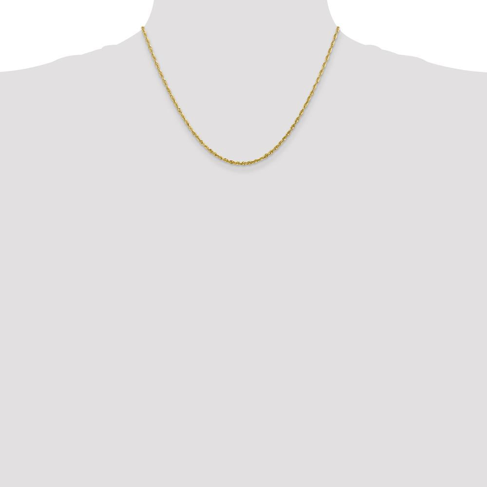 14K Yellow Gold 18" 2.25mm Diamond-Cut Rope Chain with Lobster Clasp by Oro Pregiato