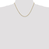 14K Yellow Gold 18" 2.25mm Flat Figaro Chain with Lobster Clasp - Solid and Polished Finish by Oro Pregiato