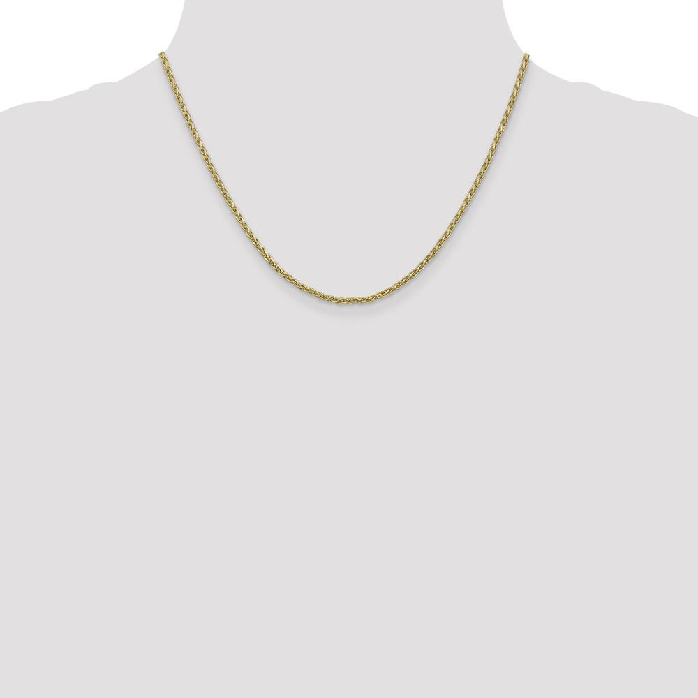14K Yellow Gold 18" 2.25mm Parisian Wheat Chain with Lobster Clasp by Oro Pregiato