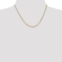 14K Yellow Gold 18" 2.2mm Flat Beveled Curb Chain Necklace with Lobster Clasp by Oro Pregiato